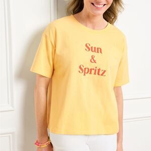 Talbots Yellow T-Shirt with Red Print